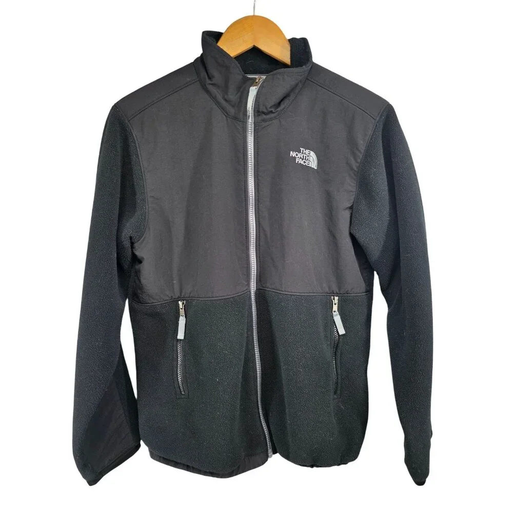 Vintage The North Face Denali Fleece Polartec Hooded Full Zip Coat Jacke XL Blac
